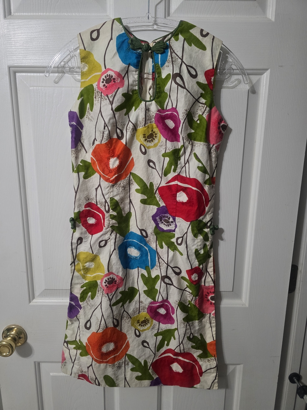 Vintage Bright Floral Sleeveless Shift Dress - Multicolor